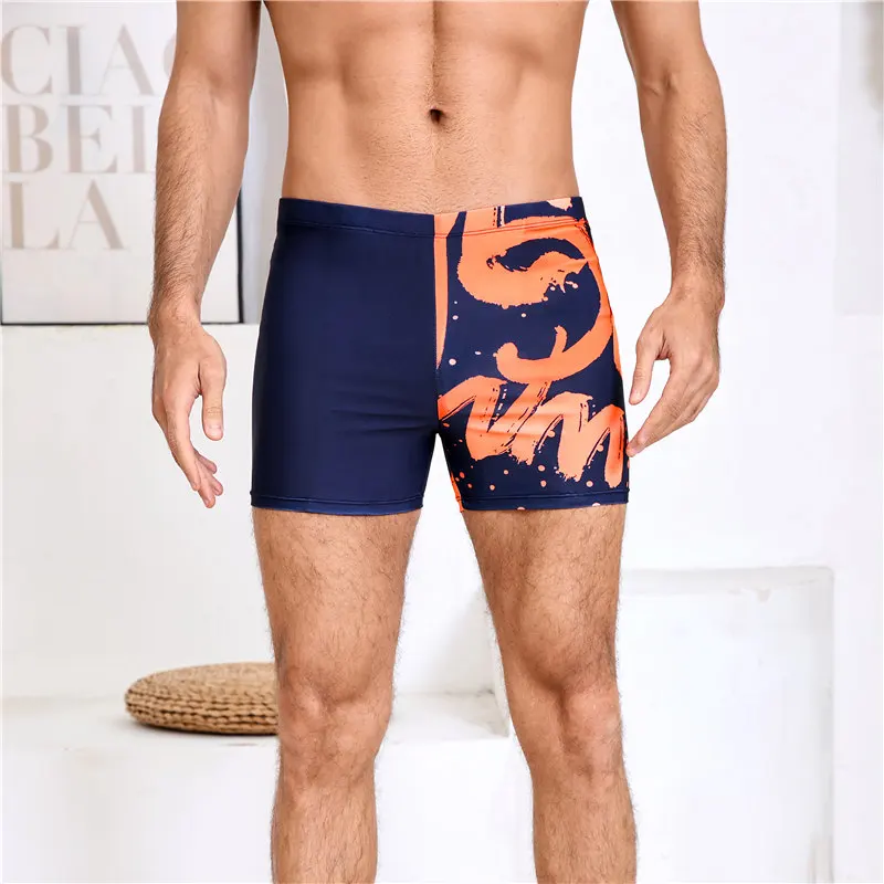 

Новые мужские шорты для плавания с принтом, чтобы избежать смущения, быстросохнущие, очень большие купальники для мальчиков больших размеров для пляжного отдыха.