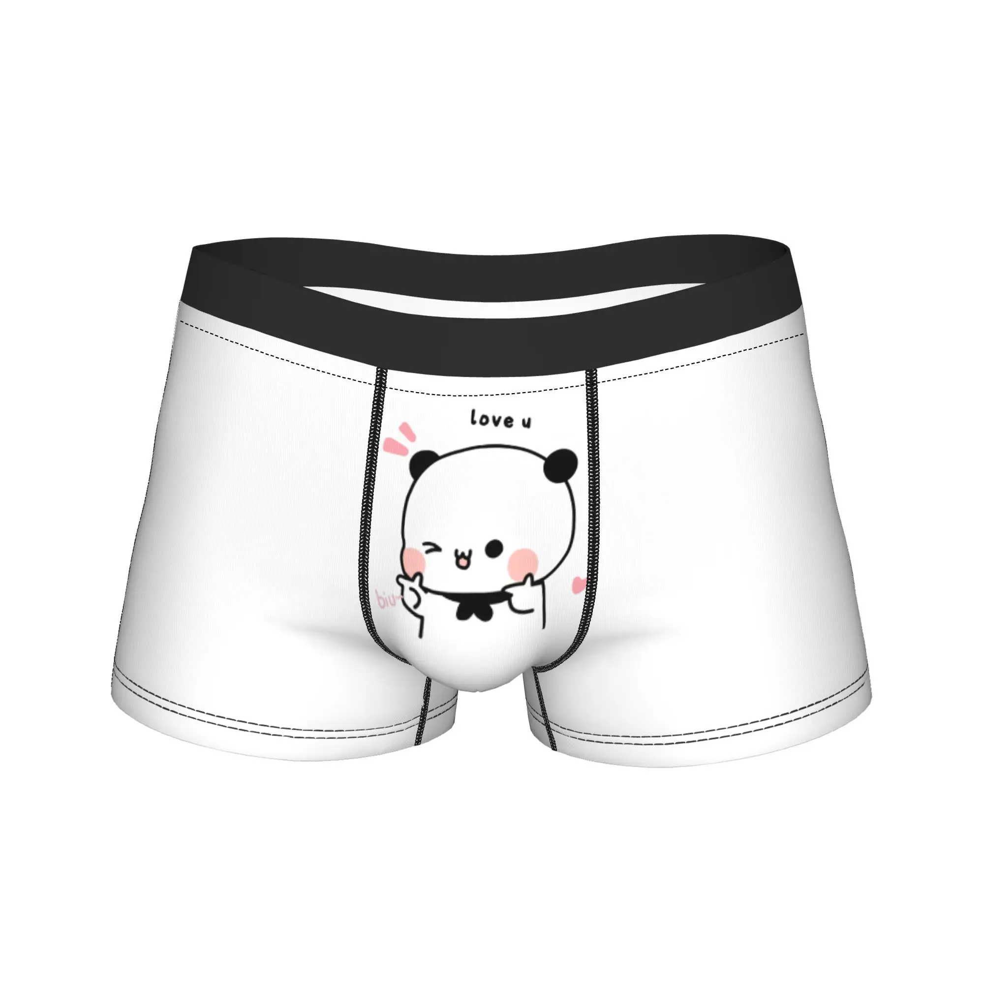 

Bubu Dudu Finger Guns Love Bear Underwear Male Panties Pattern Funny Boxershorts High Quality Shorts Briefs Plus Size