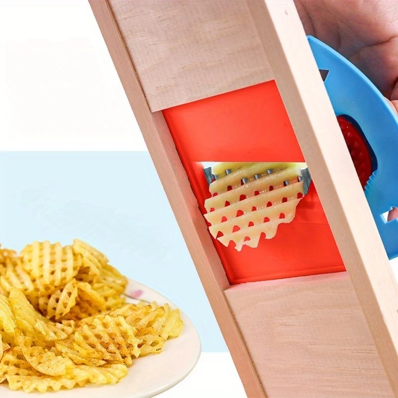 1pc Potato Slicer Cut Potato Grid Artifact Grid Wipe Grid Knife Vegetable Cutter Wave Knife Cut Flower Knife Gadgets Accessories