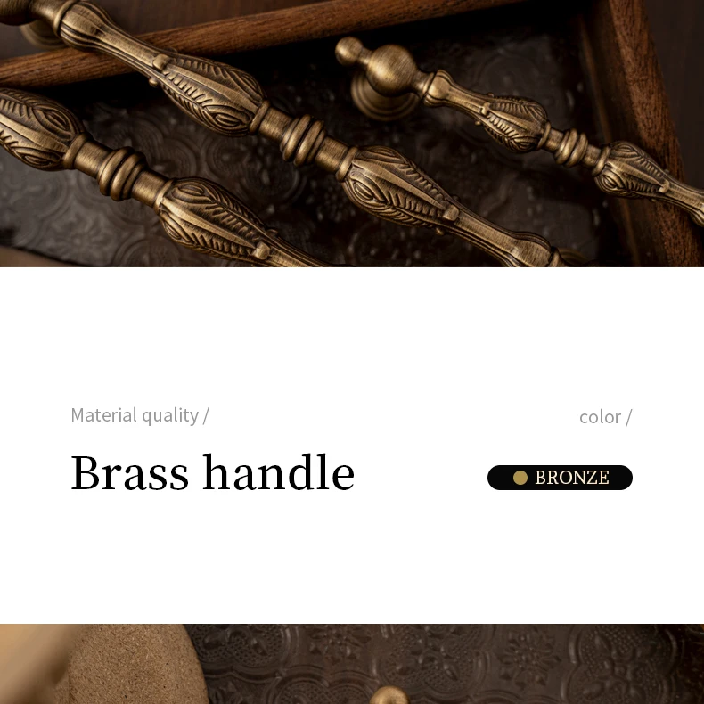 Antique brass furniture pull and drawer knob — supplier illustration 1