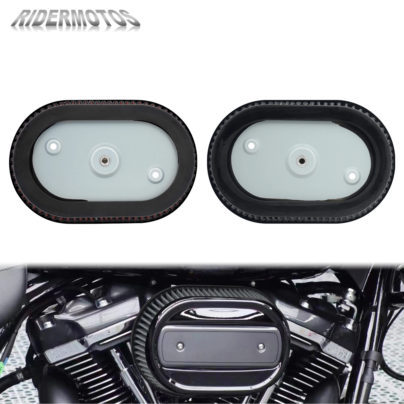 

Motorcycle Air Cleaner Filter Element Replacement System For Harley Touring Road Street Glide FLTRX Softail Fat Bob 114 2018-UP