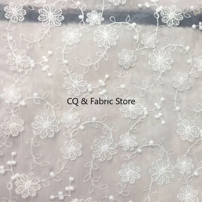 Tela de encaje de boda blanco Chantilly, 1 yarda, 130cm, tela de encaje bordado francés blanco para accesorios de encaje, ropa de vestido de novia