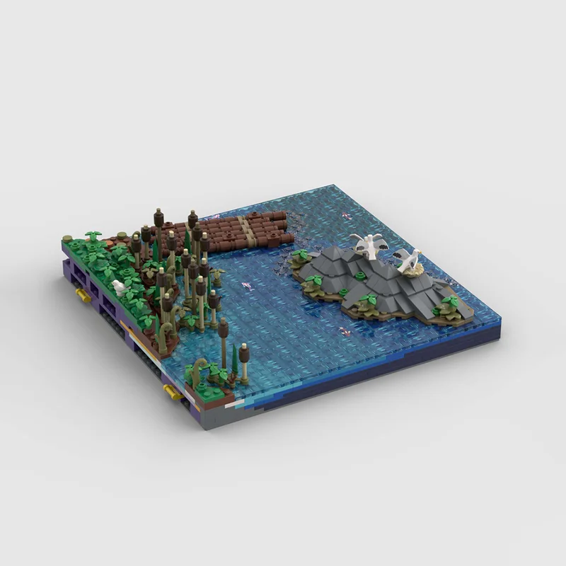 Moc Baustein Modular A13 Castle-Rivers Rocks Floß Landschaft ExpansaionTechnology Block Weihnachten DIY Spielzeug Bau Geschenk