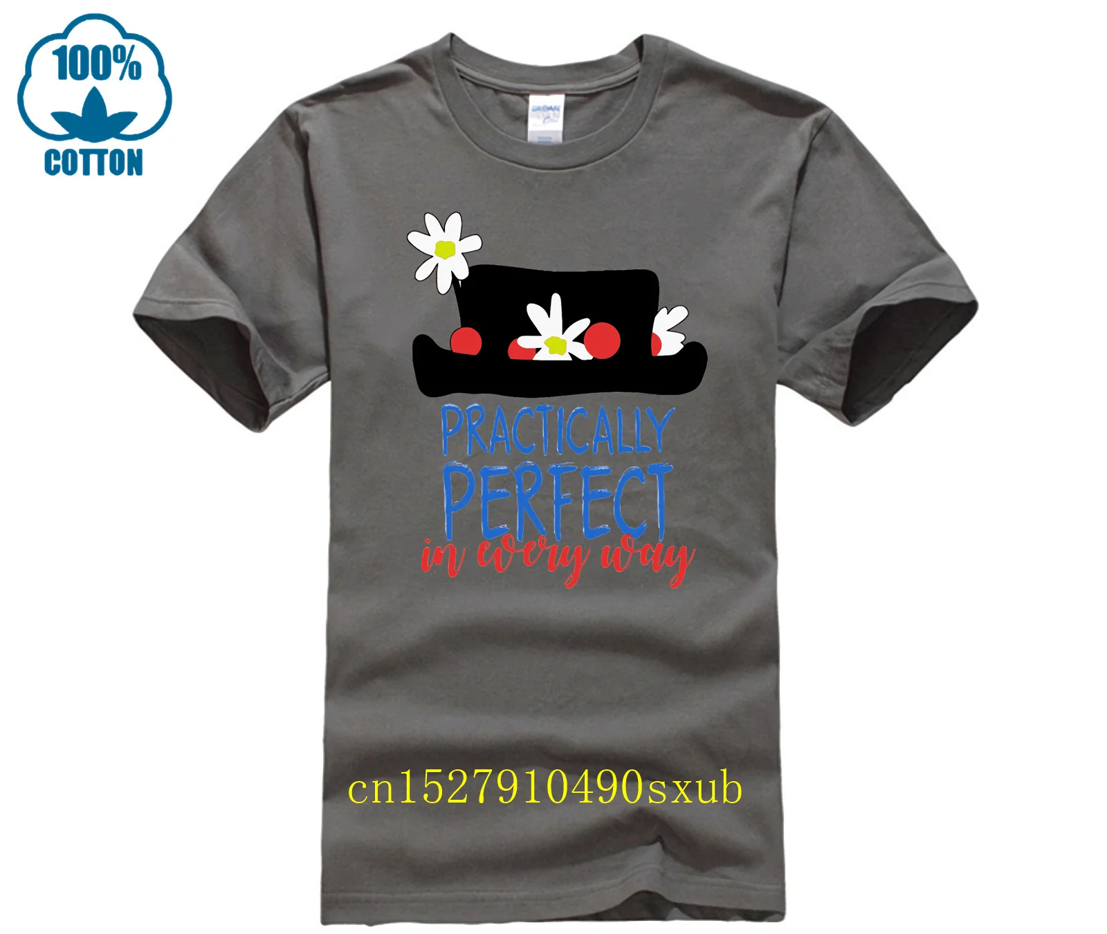 Mary Poppins T Shirt Knitted Tee Shirt O Neck Natural Crazy New Style Spring Standard nederland