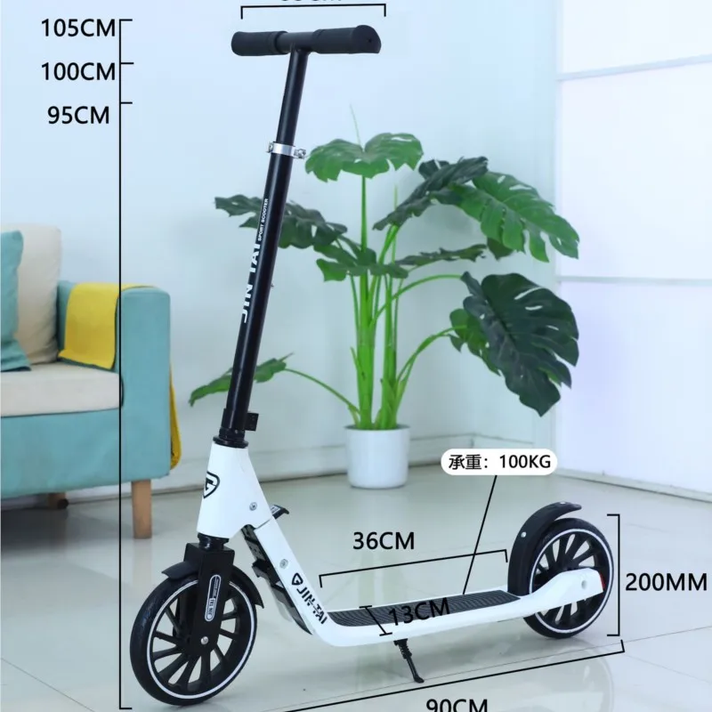 Foldable Portable Kick Scooter for Children and Teenagers One-Legged Scooter Big Two-Wheel City Work School Student Dropshipping