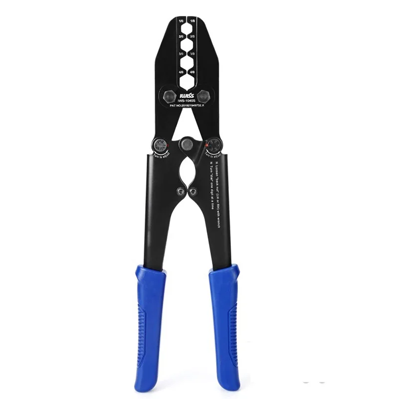 

IWISS IWS-1040S Crimping pliers wire Cable Crimper for Copper Cable Lugs Work for 1/0,2/0,3/0,4/0AWG crimping tools