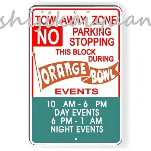 1 pack Orange Bowl Parking Souvenir Metal Sign man cave garage SF025