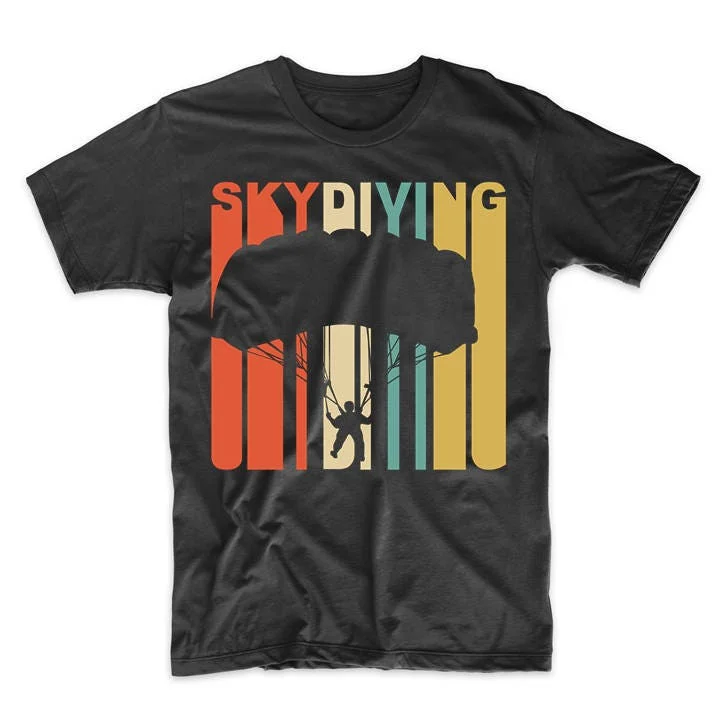 Men'S Skydiving T Shirt Retro 1970'S Style Skydiver Silhouette By Really Awesome