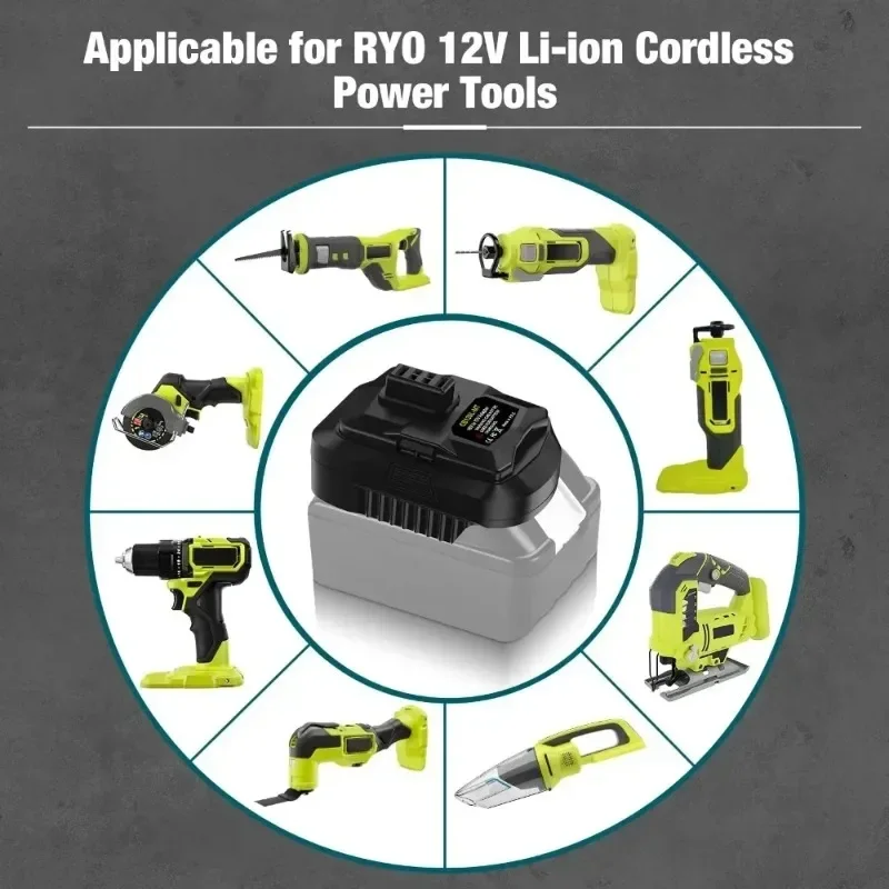 CB120L-MT Elektrowerkzeug-Akku-Adapter zur Umwandlung von Makita 18V Li-Ionen-Akkus zur Verwendung mit Ryobi 12V Akku-Elektrowerkzeugen – Detail 4