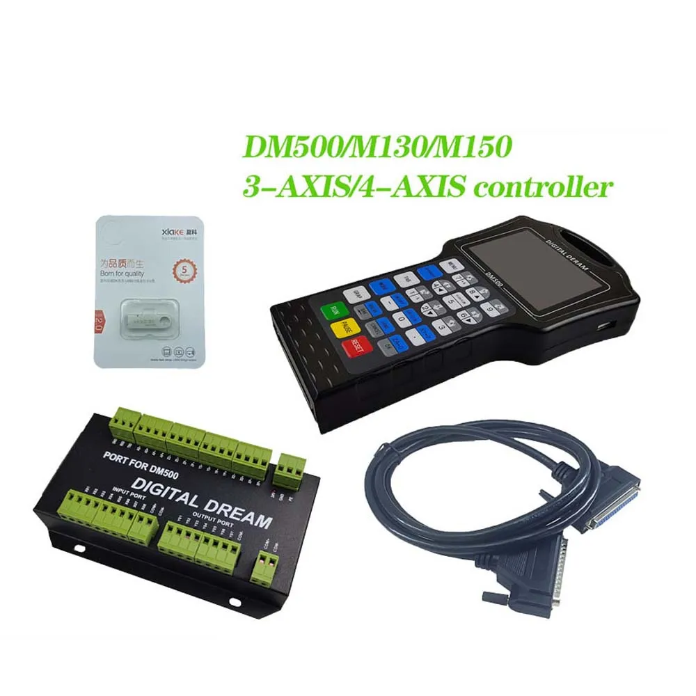 Carte contrôleur de système de mouvement CNC hors ligne, 3/4 axes 500Khz DM500, avec pendentif, Code CAD CAM G et clé USB