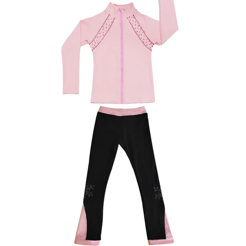 Figure Training Suit Children's Skating Suit Top Women's Figure Skating Performance Skating Jacket Powder