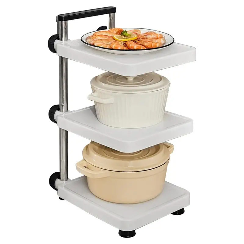 

Microwave Oven Stand Storage Cart 3-Tier Utility Rolling Cart Utility Organizer Cart Storage Shelves Wheels for Kitchen Bathroom