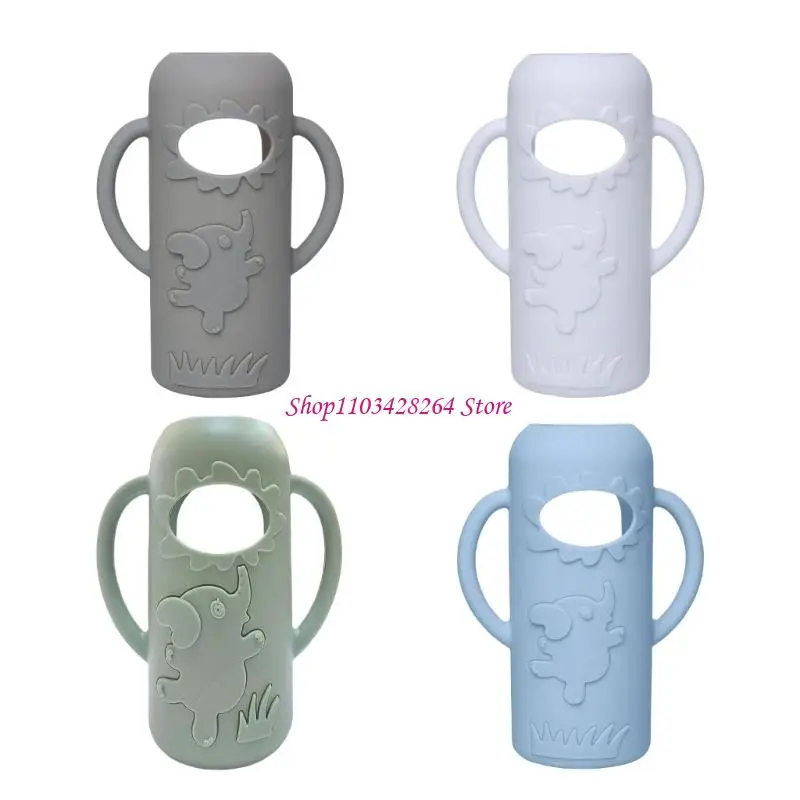 

Heat Resistant Silicone Baby Bottle Cover for Dr. Brown Glass Bottles Anti Shock Drop Protections Ergonomic Handle 4Pcs