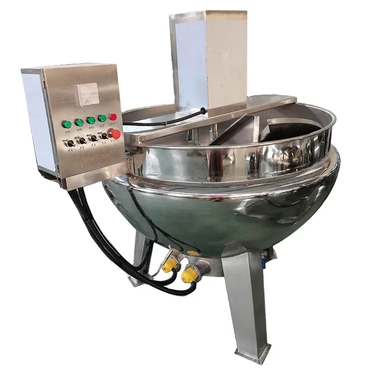 Hot Sale Food Factory Electric Gas Heating Tilting Type Mixing Agitating  Paste Halva Sauce Meat Jacketed Cooking Pot Mixer Cook