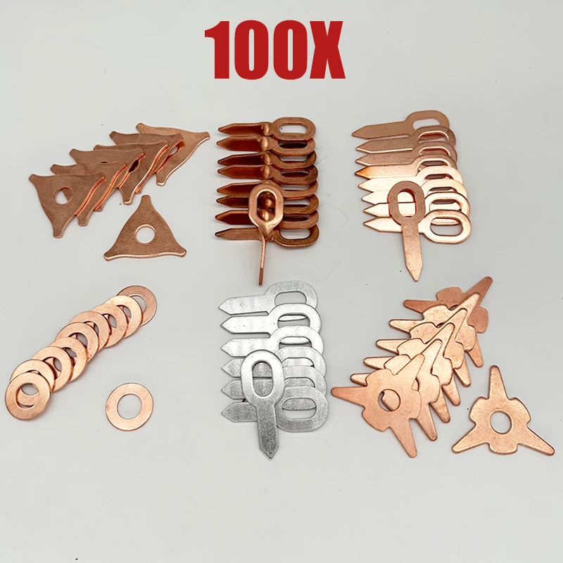 100x Car Dent Repair Pulling Pad Washer Kit Copper Plated Steel Consumables Accessories High Quality Suitable For Spotter Welder