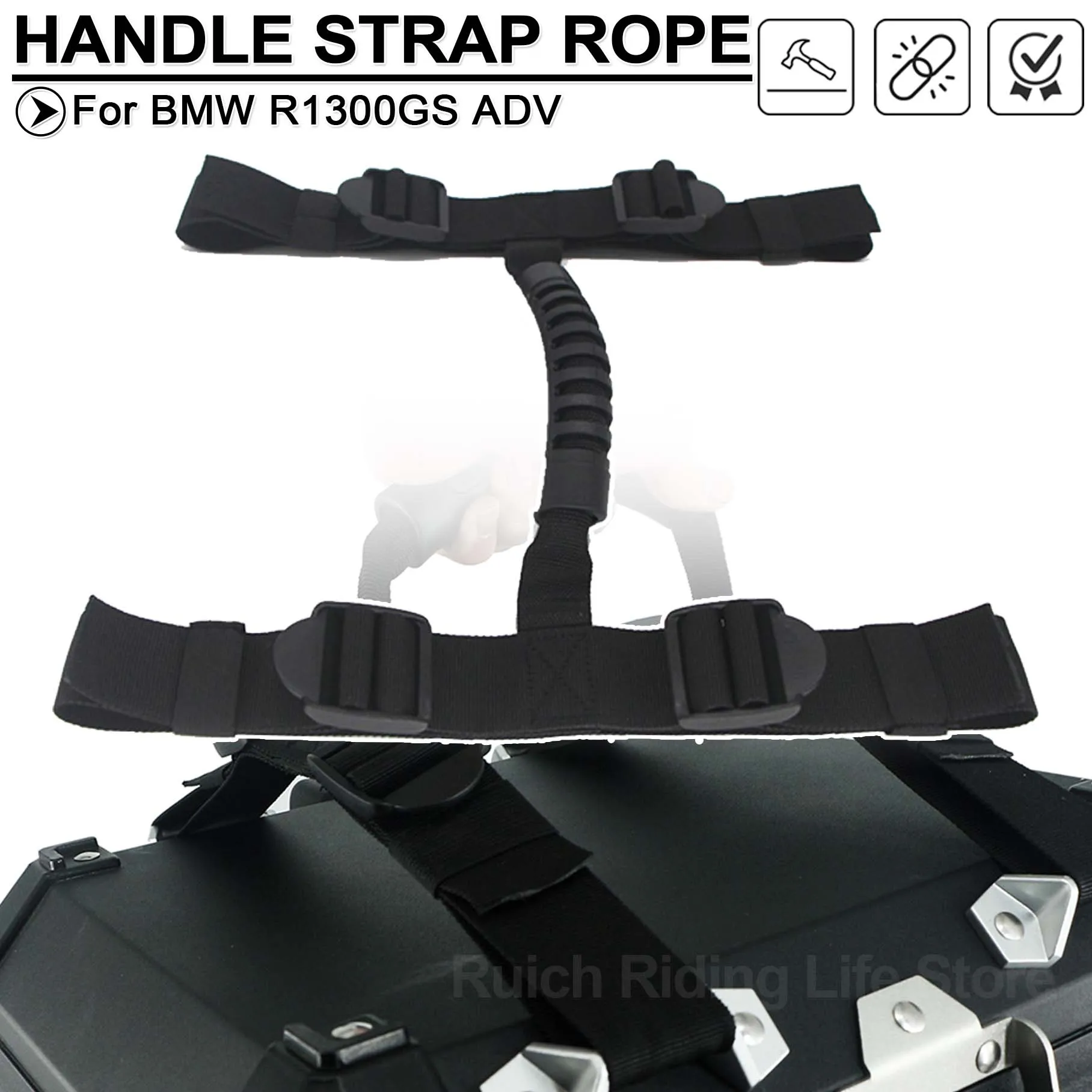 For BMW R1300GS R1300 R 1300 GSA 1300GSA ADV Adventure Aluminum Alloy Luggage Universal Handle Strap Pannier Top Case Rope Belt