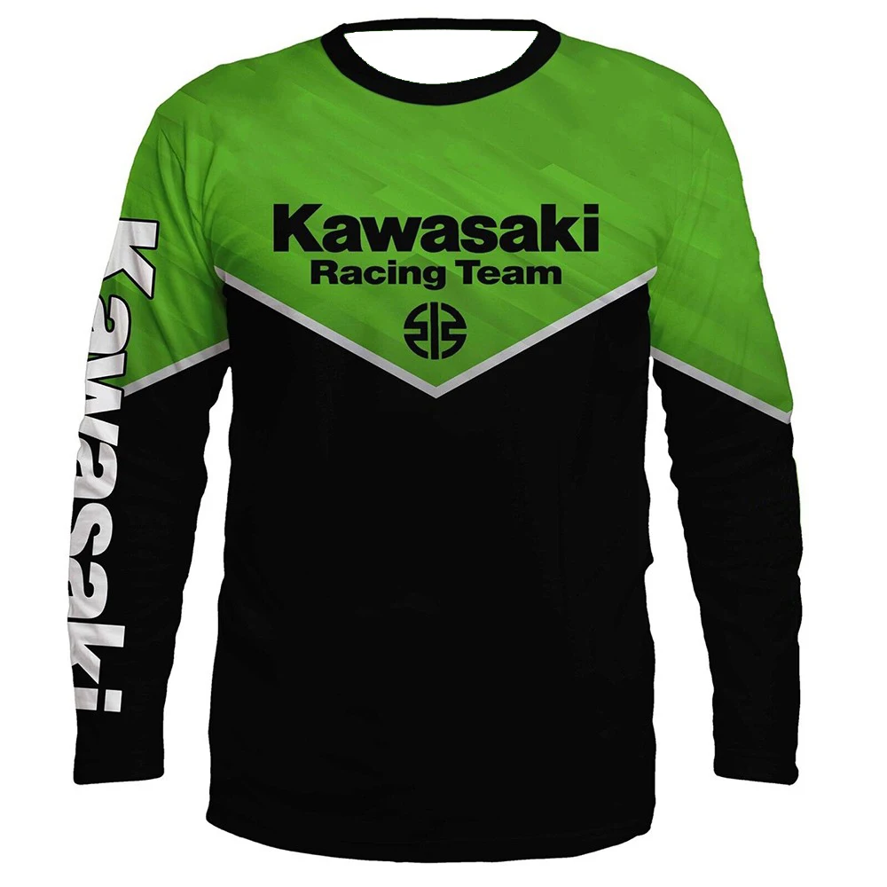 

Summer Hot Sale Kawasaki Motorcycle Men Women Long Sleeves T Shirt 3D Print Breathable Quick-Drying Sweatshirt Motorcycle Tops