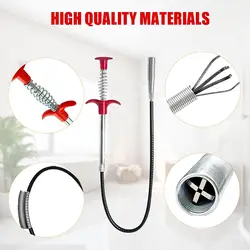 60cm Sink Drain Clog Remover Graspable Pickup Tool Shower Hair Clog Remover Downspout Drain Cleaning Tools Pipeline Dredging