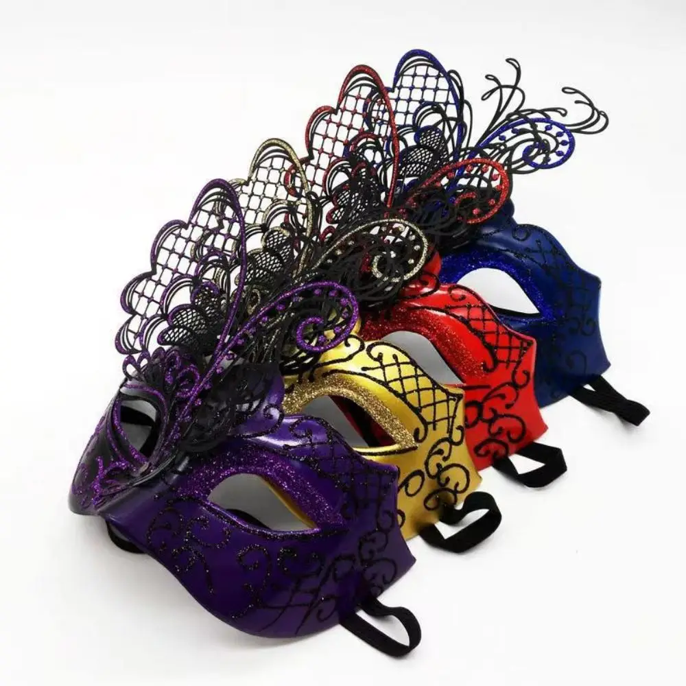 

Personality Retro Half Face Mask Novelty Beautiful Glitter Mask Crystal Colorful Masquerade Cosplay Mask Party Cosplay Props