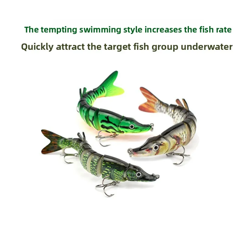 

LIANMAN 125mm 17g3D Simulation Fishing Bait for Sea Fishing Sturdy Three Hooks Sharp Fishing Equipment Multi Section False Bait