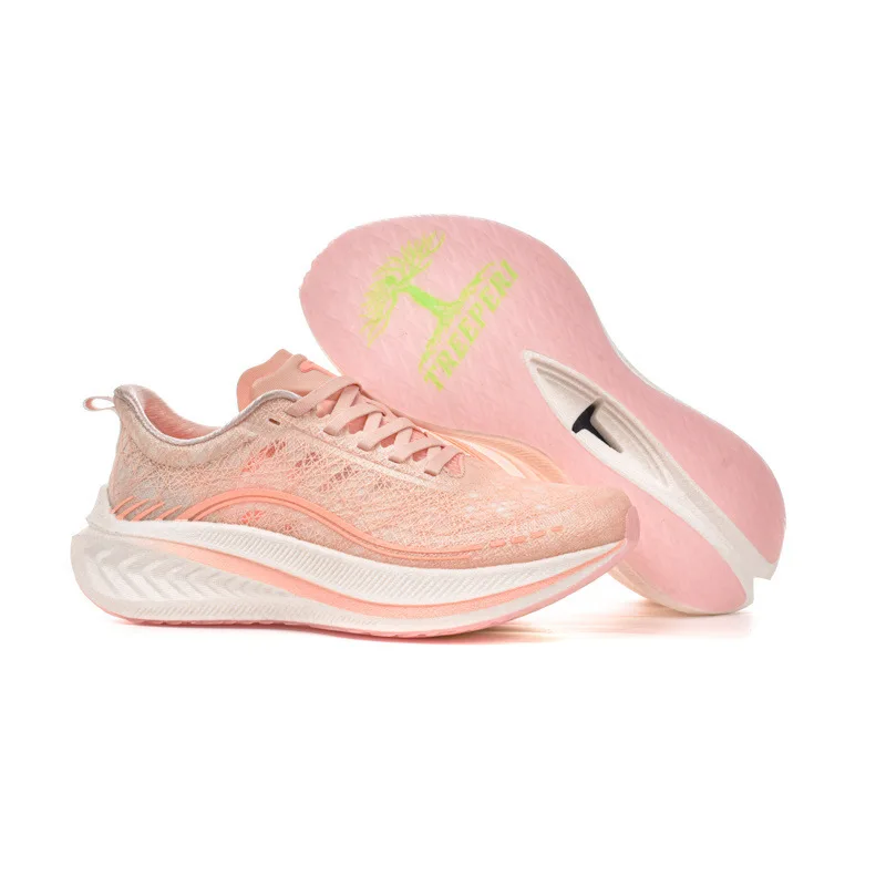 Mesh Breathable Carbon Board Running Shoes Children 4D Shock Absorption Lightweight Sports Trainers Professional Racing Sneaker