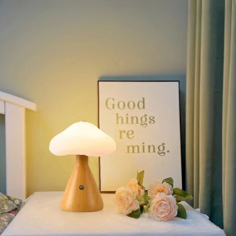 الفطر LED ضوء الليل قابلة للشحن اللمس يعتم لغرفة النوم مكتب القهوة بار الزخرفية المحيطة الإبداعية LED الجدول الإضاءة #4