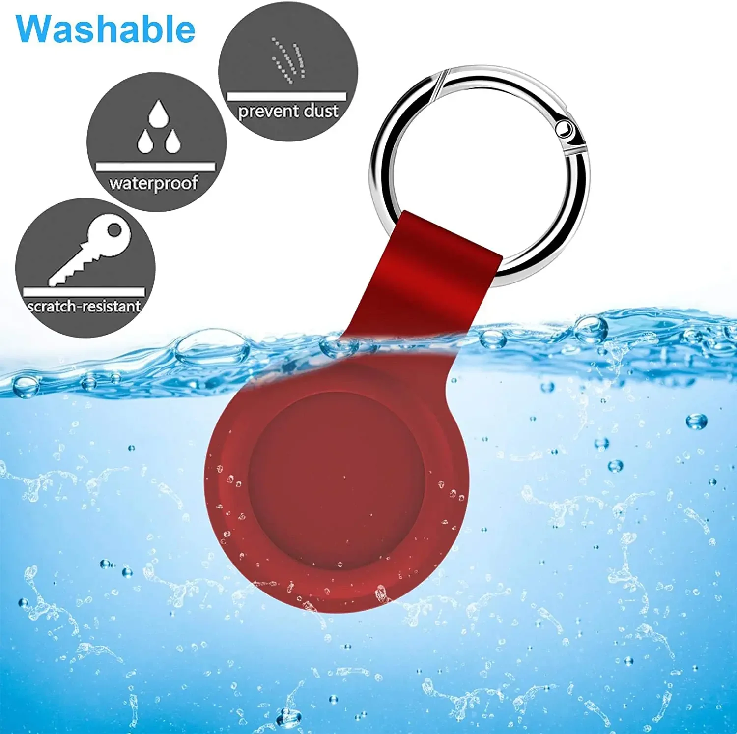 Cover for Apple Airtags Case Liquid Silicone Protective Shell tracker Accessories Anti-scratch Sleeve Keychain Air tag case