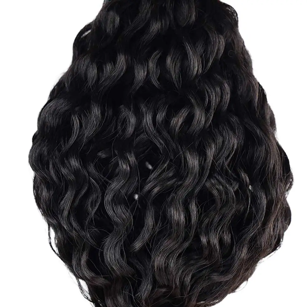 Long Loose Water Wave Ponytail Synthetic Drawstring Puff Ponytail Extensions For Women Clips In Wrap Around Curls Ponytail 150g