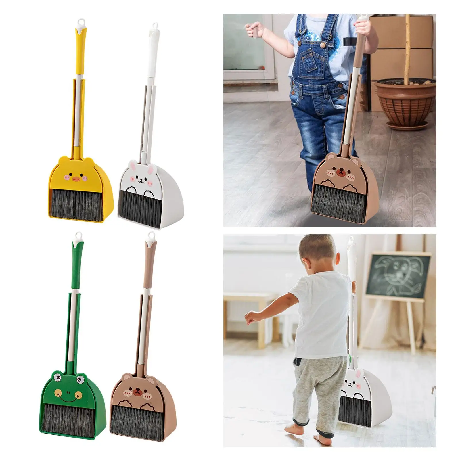 Kids Broom Dustpan Set Novelty House Cleaning Gifts Housekeeping Play Set Children Sweeping House Cleaning Toy Set for Age 3-6