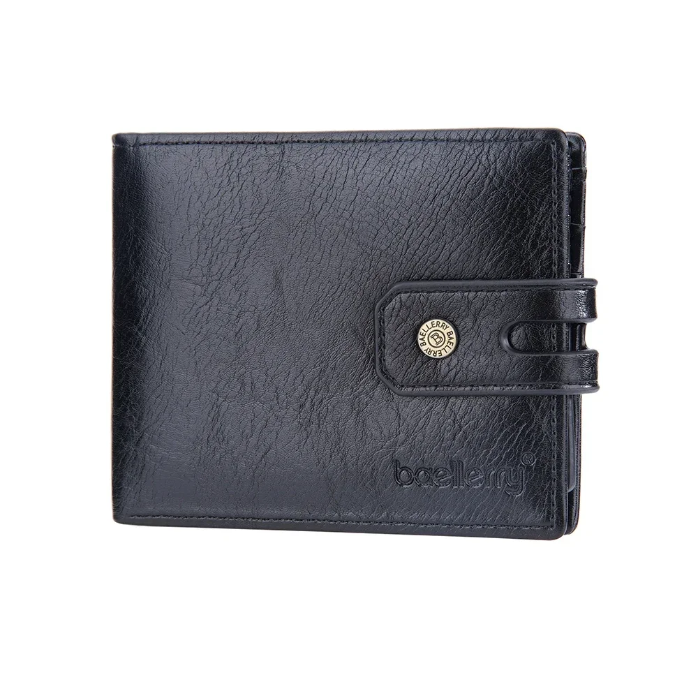 Men Short Zipper Hasp Wallet PU Leather Coin Holder Multi-Card Wallet Male Vintage Fashion European American High Quality Purse