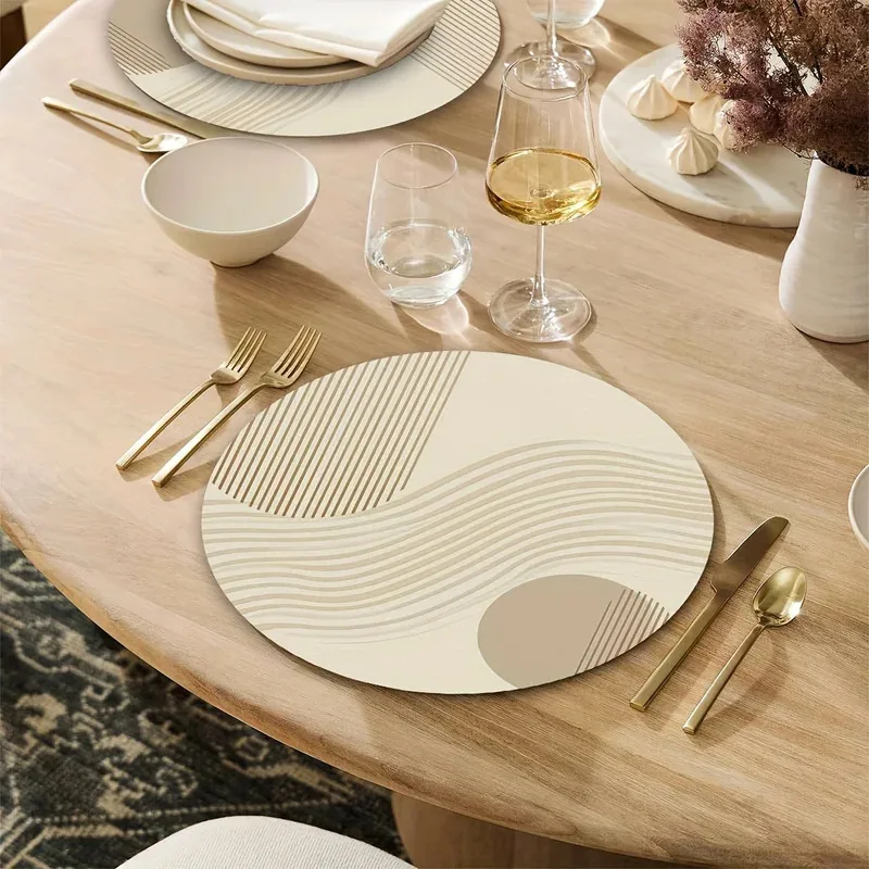 

Набор минималистичных подставок под тарелки VIKAMA, состоящий из четырех термостойких круглых подставок, современный декор для столовой, подходит для домашних офисов