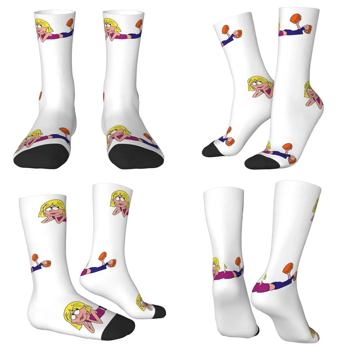 

Lizzie Mcguire Cartoon Socks Harajuku Sweat Absorbing Stockings All Season Long Socks Accessories Man's Woman's Christmas Gifts