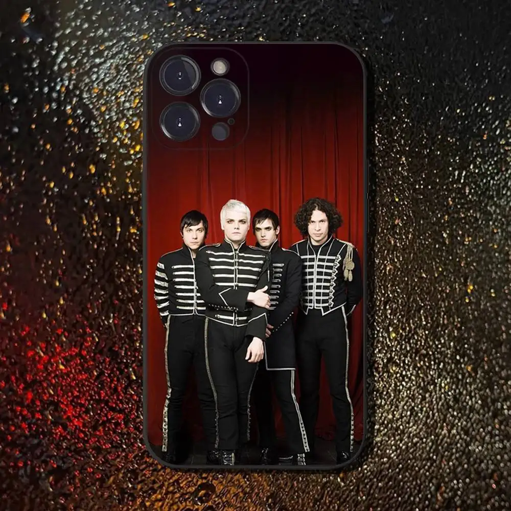 حافظة هاتف My C-Chemical Romance MCR لهاتف iPhone 16,15,14,13,12,11 Plus، Pro Max، XS، X، XR، SE، Mini، 8، 7، غطاء أسود من السيليكون الناعم