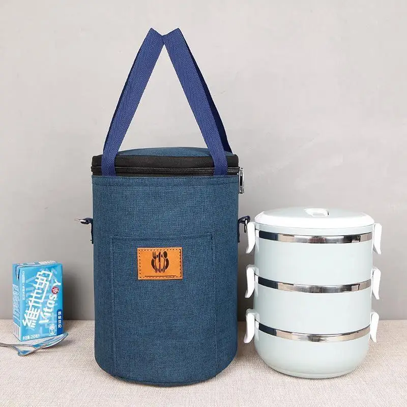 Thickened Aluminum Foil round Buckets Lunch Box Bag Waterproof Handheld Soup Container Portable Insulated Food Carrier Bag