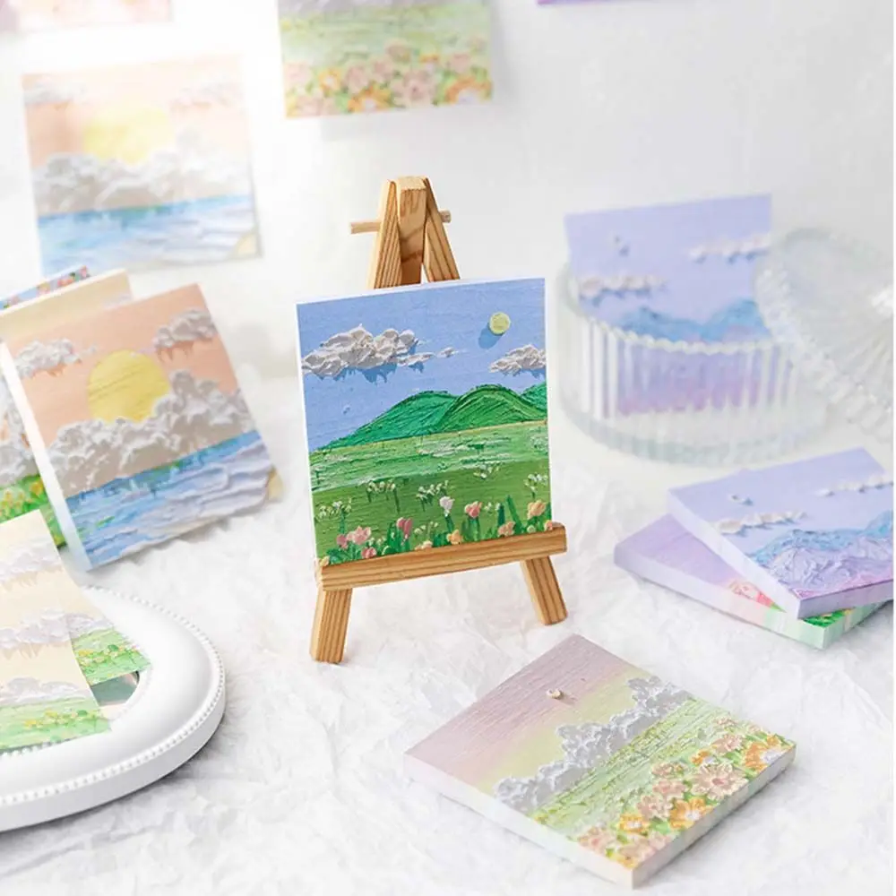 Daily To Do Self-Stick Note Writing Pads Check List Memo Pad Memo Note landscape Oil Painting Sticky Note Sticky Note Paper