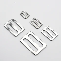 1 Piece Stainless Steel Square Ring Buclke Tri-Glide Strap Adjuster Full Slider Bag Parts Dog Collar Pet Leash Strap Webbing