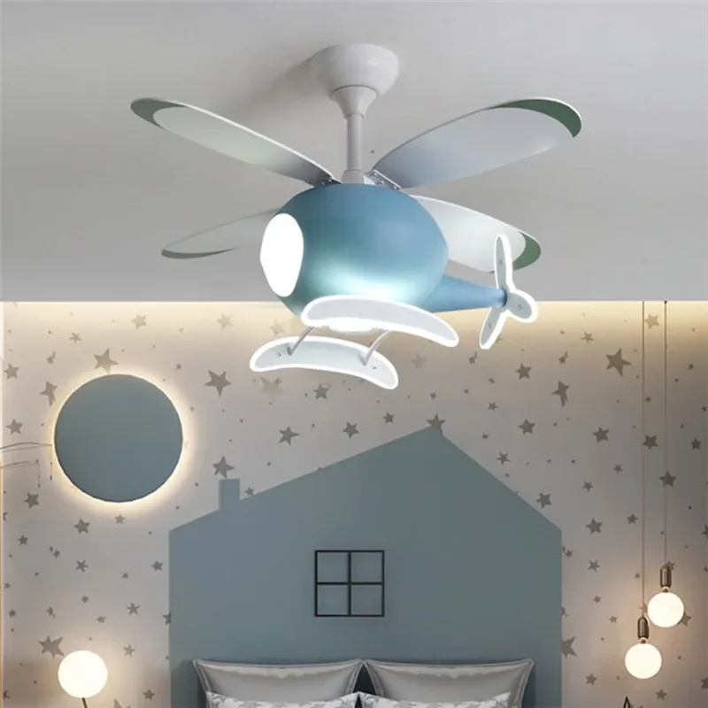 ABEL Children's Ceiling Fan Light Nordic Fan Light Personalized Creative LED Restaurant Bedroom Study With Light Ceiling Fan