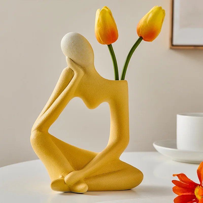 ins style creative vase ornaments abstract art character niche living room flower arrangement TV cabinet desktop decorations