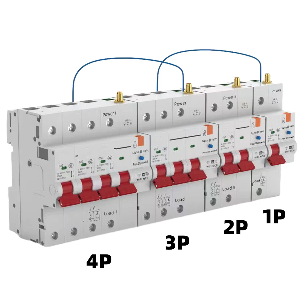 

Tuya WiFi Metering circuit breaker Overload Short Circuit Protection Manual/Closing Circuit breaker RMshebei