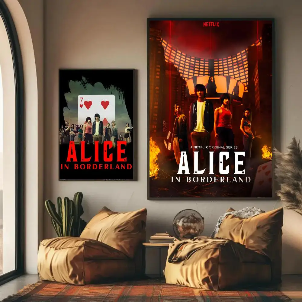 Alice In Borderland Poster Stickers Mural Painting Self-Adhesive Decor For Bedroom Living Room Home HD Wall Decals Gift