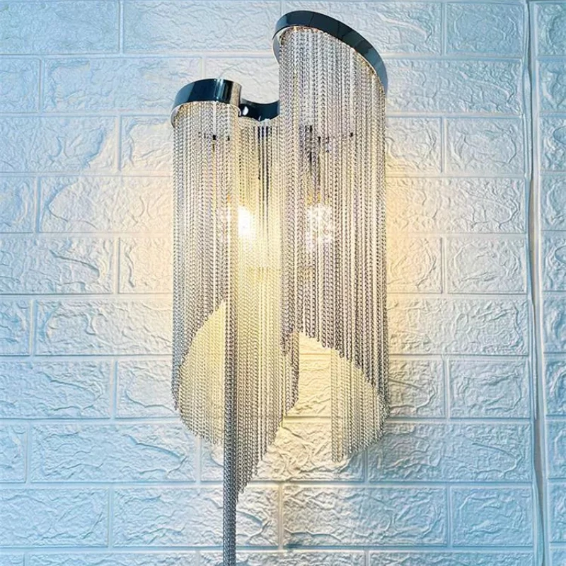 Imagem -05 - Luminária de Parede de Alumínio com Borlas para Casa Corrente Moderna Moda Luxuosa Quarto Escada Luz Aistis Candeeiro Led 2023