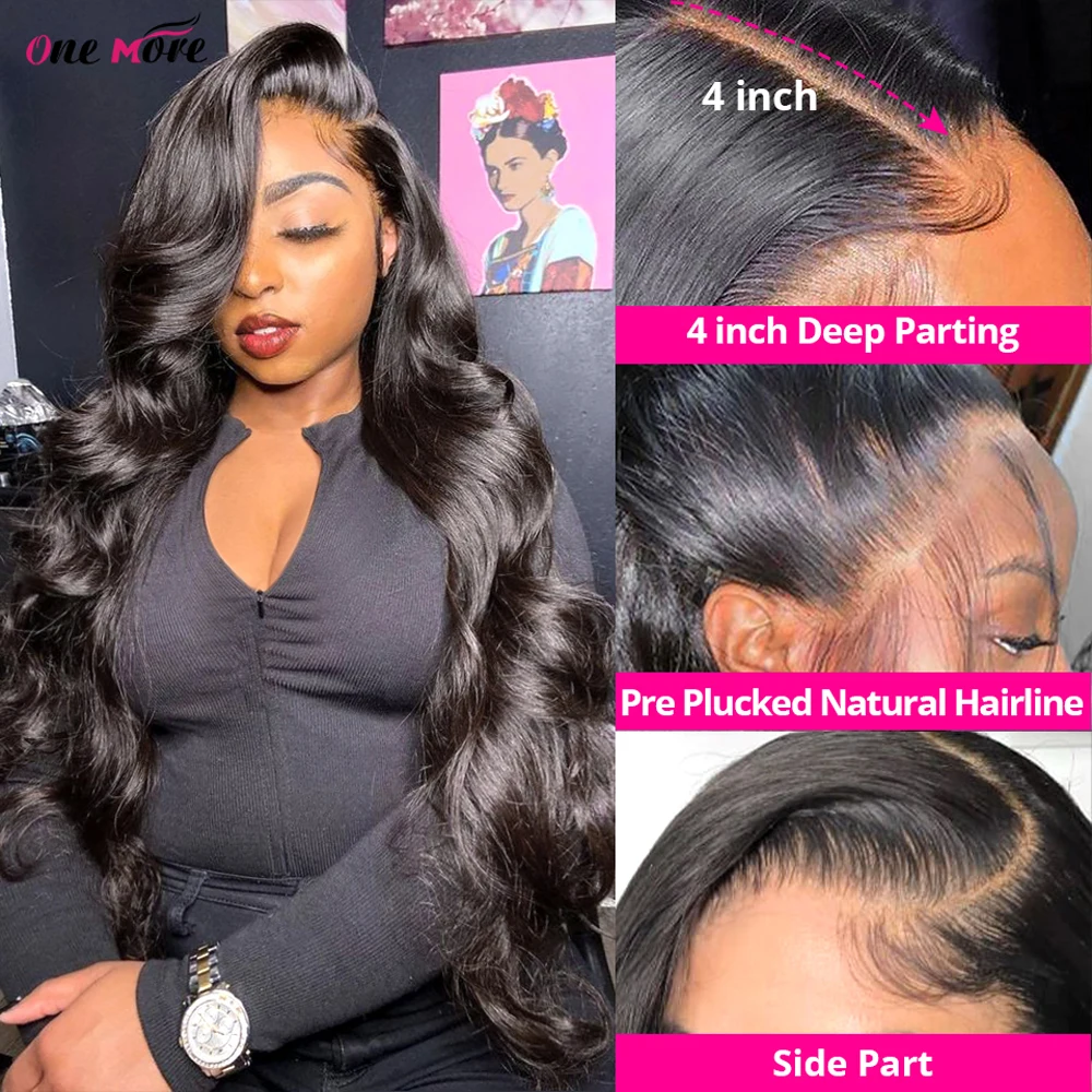 Peruka bez kleju Gotowa do noszenia 30 40 cali Body Wave Lace Front Wig 13x4 Lace Frontal Wig 250 Gęstość 4x4 Zamknięcie Peruka