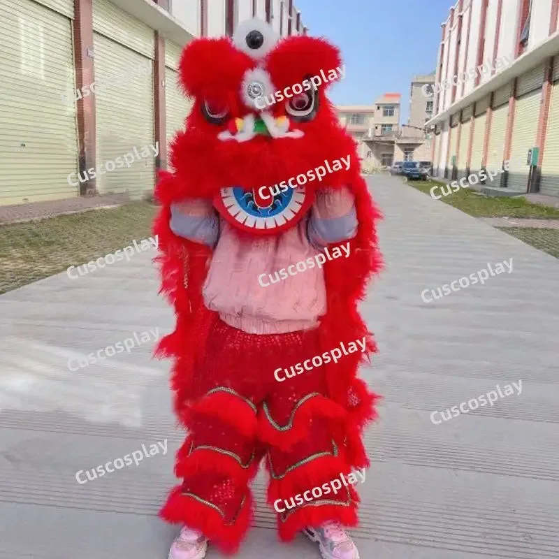 Christmas Lion Dance Without Blinking Mascot Costume Kid Size Props Outfit Dress Chinese Traditional Culture Party Festivall