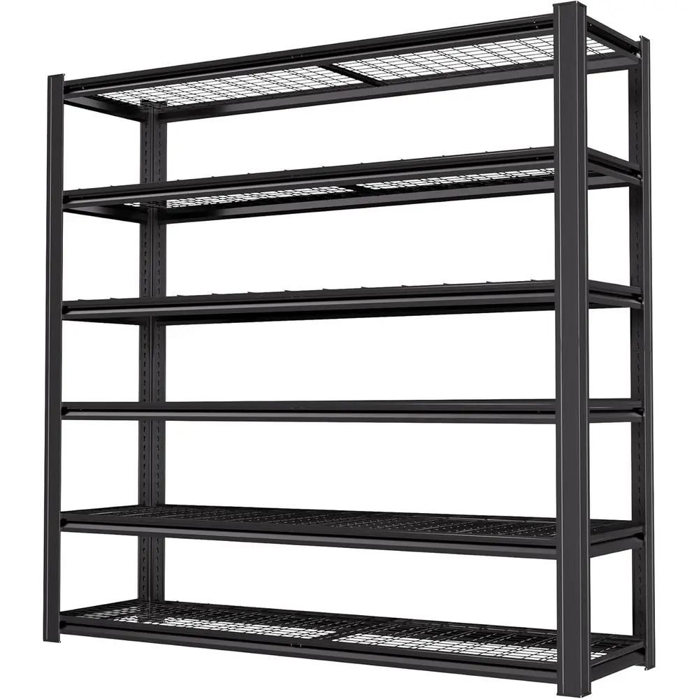 

Металлические стеллажи для гаража повышенной прочности, 62W x 24D x 84H, грузоподъемность 4200 фунтов, регулируемые полки для промышленного использования