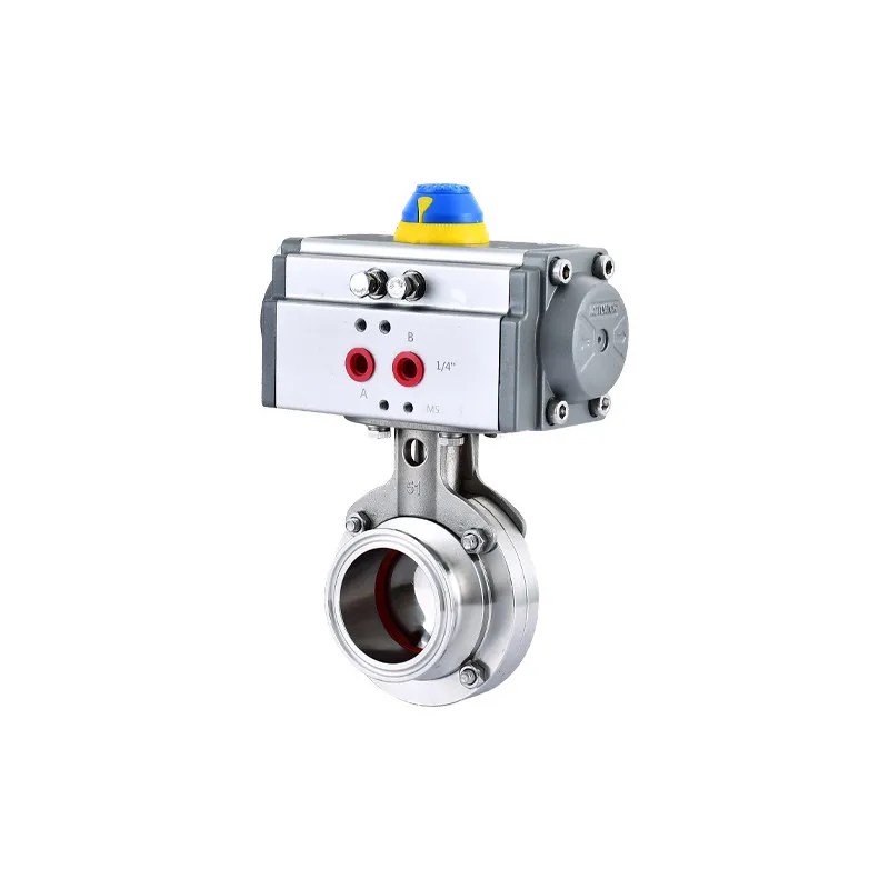 for304-316l-stainless-steel-sanitary-grade-pneumatic-quick-loading-butterfly-valve-horizontal-clamp-chuck-quick-opening-valve