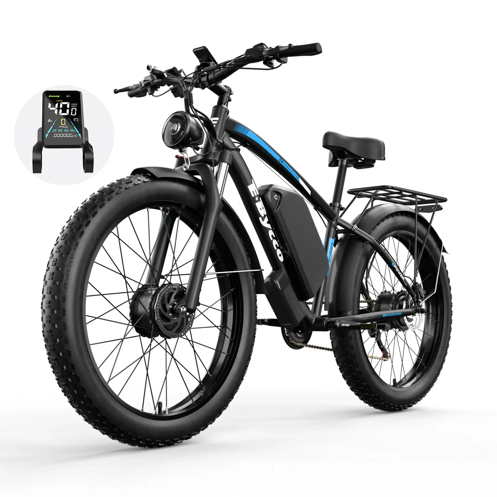 

Двойной дисковый тормоз, двойной двигатель 4000W52V32AH, электрический велосипед из алюминиевого сплава, 24*4,0, внедорожный горный электрический велосипед с толстыми шинами