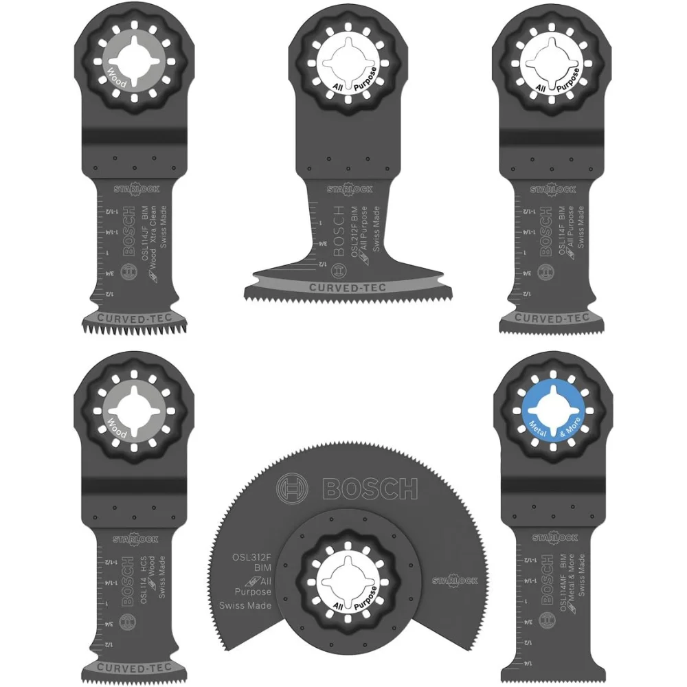 

OSL006 5-Piece Starlock Oscillating Multi Tool Assorted Set Blades for Mixed Applications in Metal, Wood and Other General