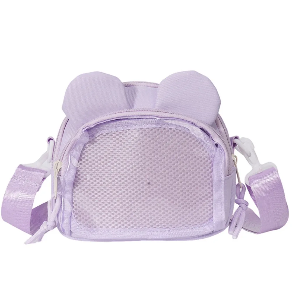 

Sweet Zipper Mini Itabag Nylon Y2k Transparent Crossbody Bag Korean Style Idol Merchandise Storage Shoulder Bag Children