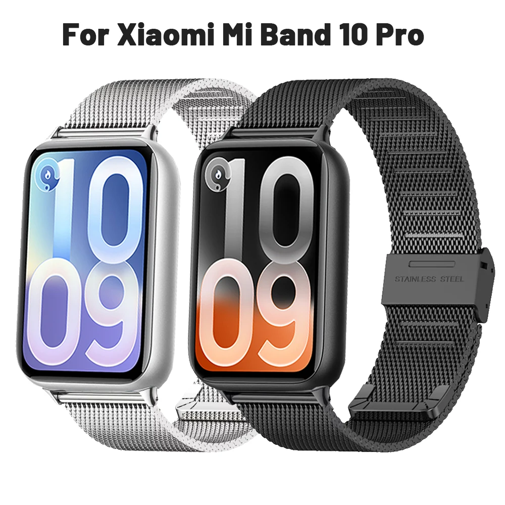 Milanese-Armband für Xiaomi Mi Band 10 Pro 9 Pro 8 Pro Ersatz-Metallgitterarmband aus Edelstahl für Redmi Watch 6 5 4