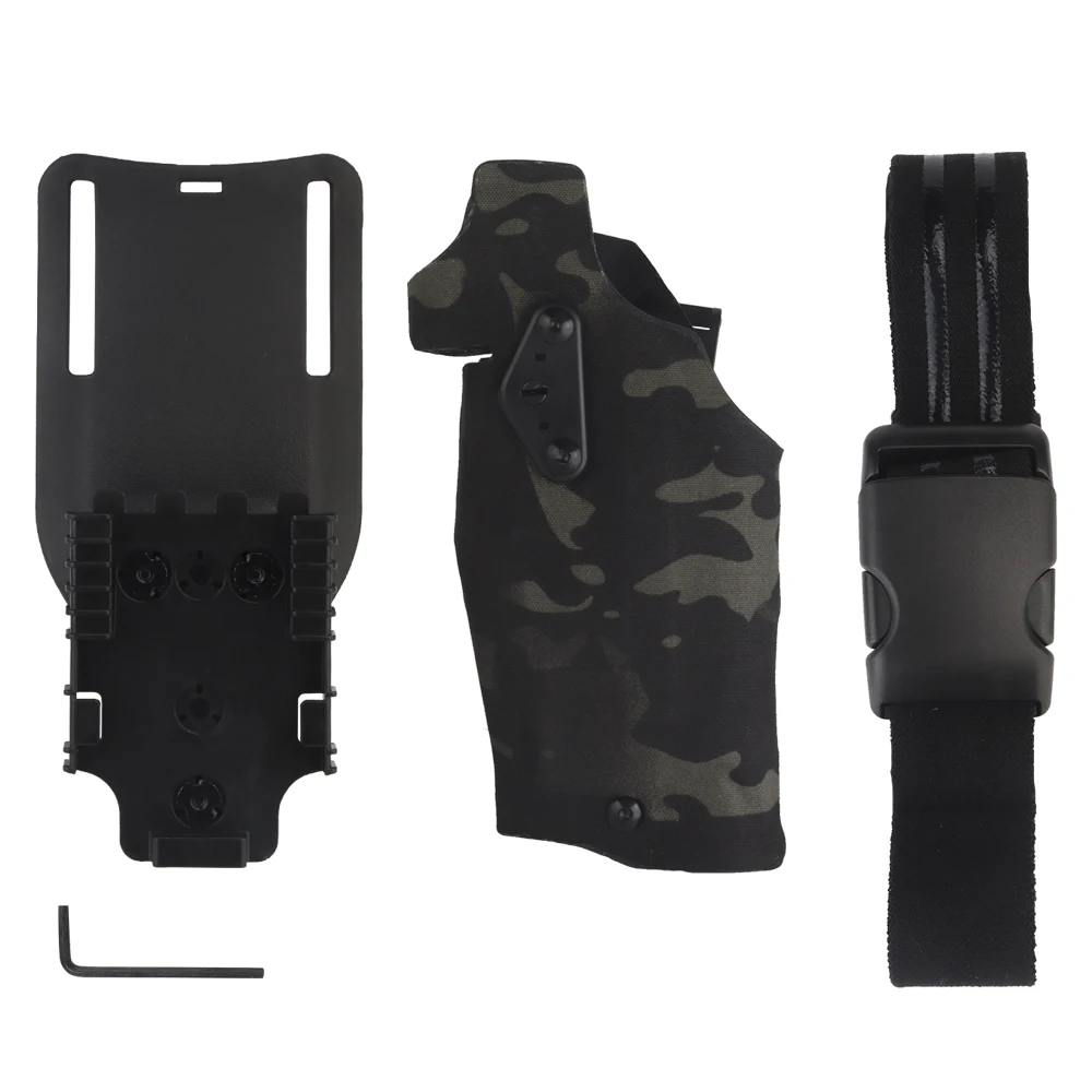 NONE Taktische Pistole Holster Linke Hand Für Glock17 + X300U-A Taschenlampe Jagd Schießen Airsoft Holster Quick Release QLS System Kit 4